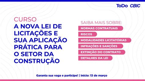 Est Chegando Curso Sobre A Nova Lei De Licita Es Cbic C Mara