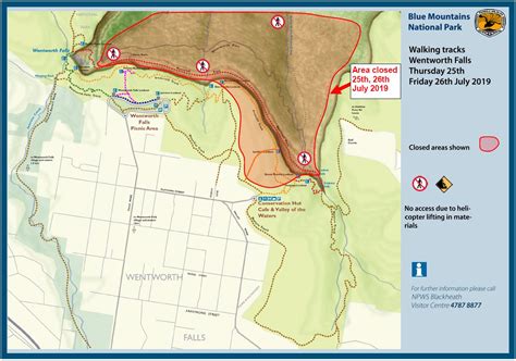 Wentworth Falls area walking track closures 25-26 July 2019 Map | Blue ...