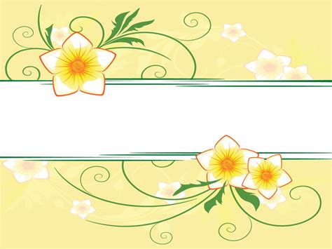 Floral Ornament Frame Powerpoint Templates - Border & Frames, Green ...