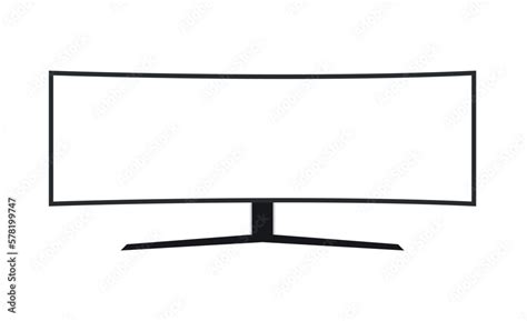 Curved TV 4K flat screen lcd or led, plasma realistic, White blank HD ...