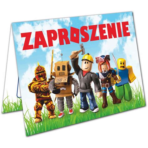 Zaproszenia Dla Dzieci Urodzinowe Roblox Z Kopert Allegro Pl