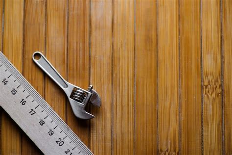 premium photo tool  ruler   wooden