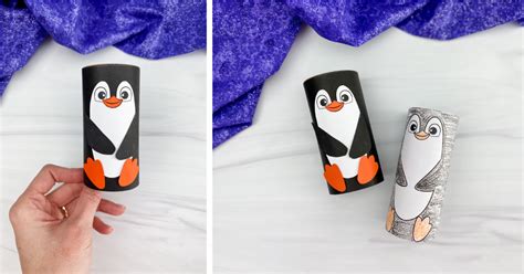 Toilet Paper Roll Penguin Craft [Free Template]