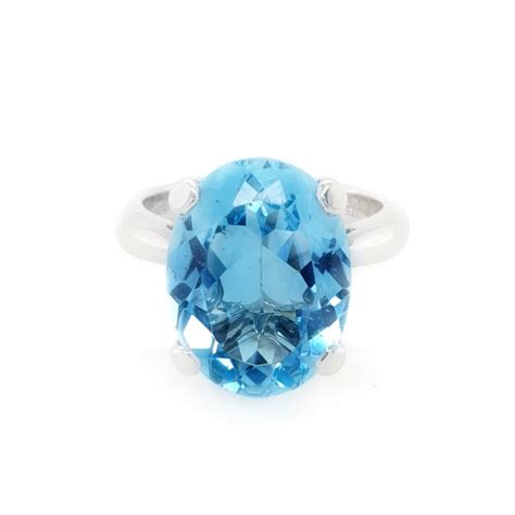 Oval Blue Topaz Cocktail Ring Troy O Brien Fine Jewellery