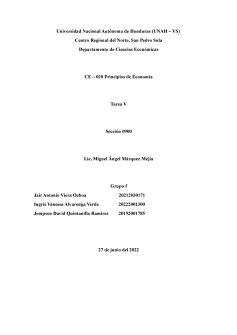 Tarea V Universidad Nacional Autónoma De Honduras Unah Vs Centro Regional Del