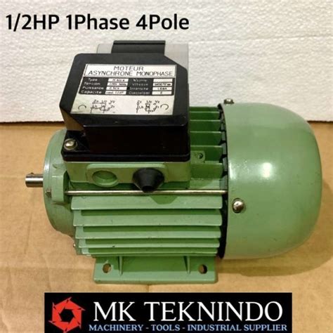 Jual Dinamo 1 2 Hp 1 Phase 4 Pole Elektromotor Mesin Electro Motor 0 5