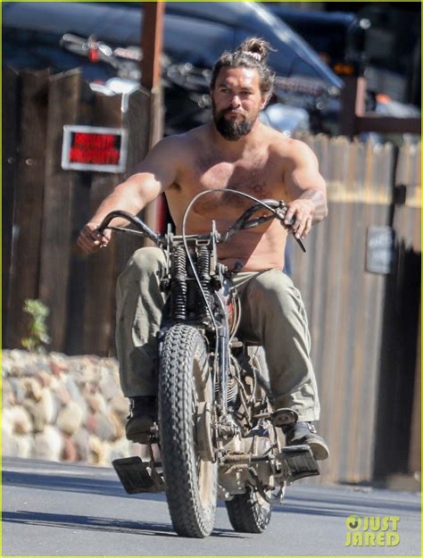 Jason Momoa Goes For Shirtless Motorcycle Ride In Malibu Photos