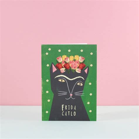 Carte Postale Chat Frida Catlo Hariet Et Rosie Cat Cards Greeting