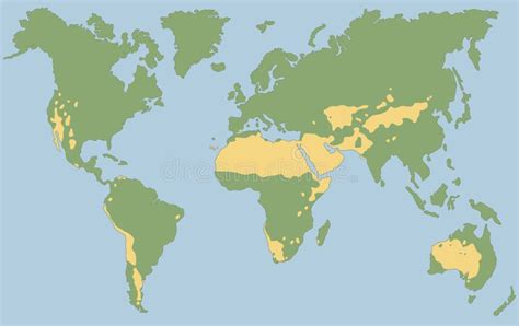 Deserts Worlds Largest Deserts Global Map Stock Vector - Illustration of drought, heat: 173227155