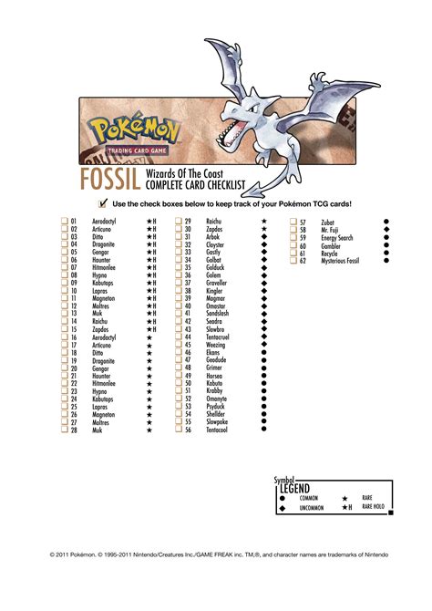 Pokemon Checklist Printable Checklists