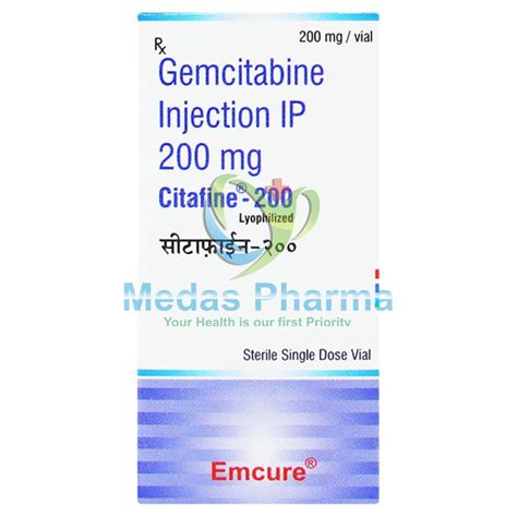 Gemcitabine Citafine 200mg Injection Emcure Pharmaceuticals Ltd At Rs