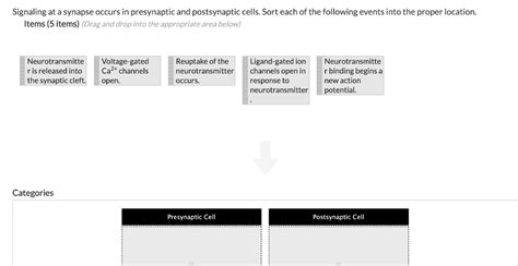 Solved Signaling at a synapse occurs in presynaptic and | Chegg.com 