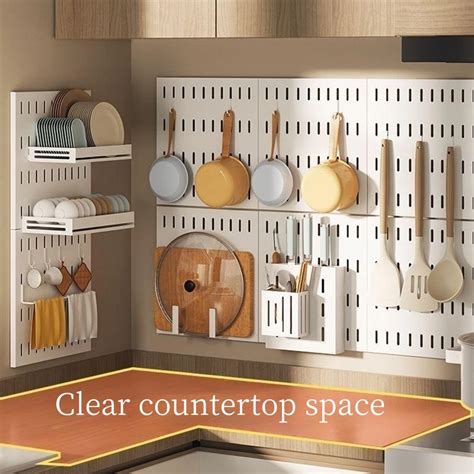 Office Wall Mount Pegboard Display Wall Peg Board Shelf With Storage