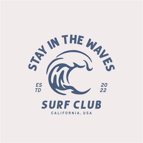 Wave Logo Design Template For Surf Club Surf Shop Surf Merch