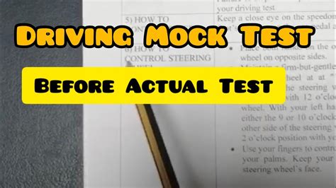 Driving Mock Test Before Actual Test How To Pass Your Driving Test Youtube