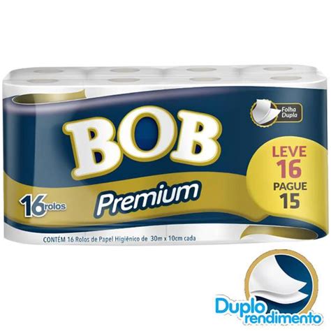 Papel Higiênico Folha Dupla Bob Premium 16 Rolos 30m Acp Variedades