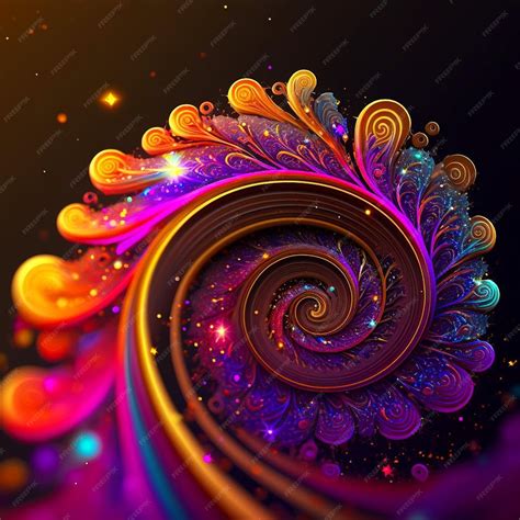 Premium Photo | A colorful spiral with a spiral design on it.