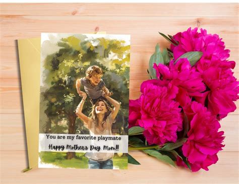 Happy Mothers Day Card Printable Greeting Card Instant Digital Download Pdf Diy Envelope