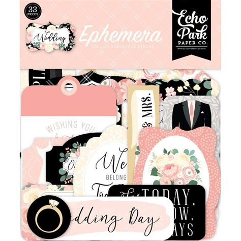 Echo Park Wedding Cardstock Ephemera 33pkg Icons