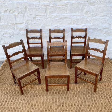 Set Of Six Fine Welsh Oak Farmhouse Dining Chairs X 6 As223a812