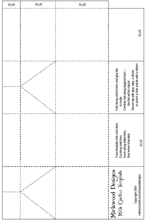 Milk Carton Pattern Box Template Milk Carton Diy Box