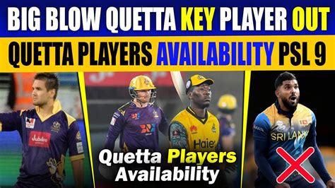 PSL 2024 Big Blow Quetta Gladiators Key Player Out Quetta Players