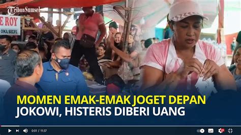 Momen Emak Emak Joget Depan Jokowi Teriak Histeris Diberi Presiden