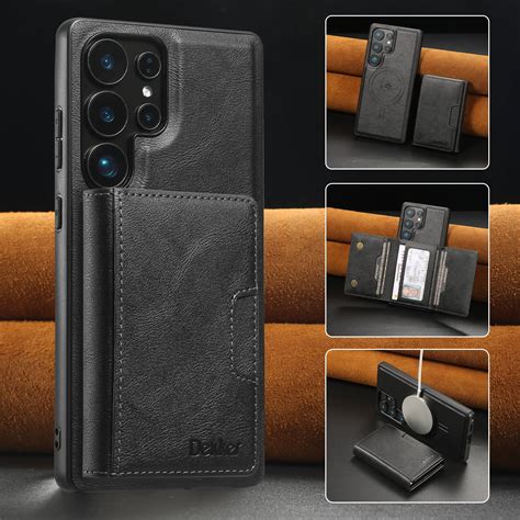 2-in-1 Detachable Wallet for Samsung Galaxy S24 Ultra Phone Case with Card Holder, PU Leather