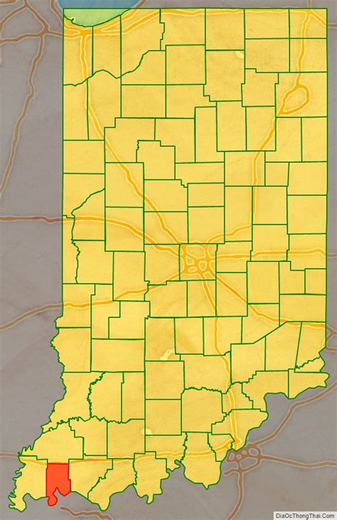 Map of Vanderburgh County, Indiana - Thong Thai Real