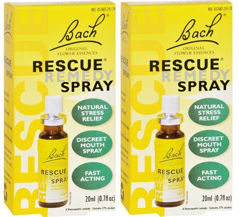 Bach Flower Remedies Essences Rescue Remedy Spray Original Flower -- 0.