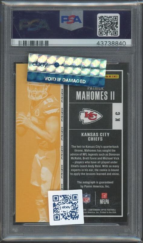 2017 Contenders Optic Prizm Rookie Ticket 103 Patrick Mahomes II RC