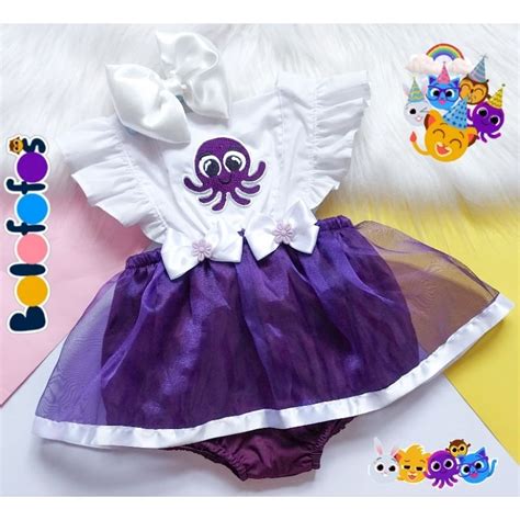 Jardineira Romper Bolofofos Fantasia Mesversario Menina Bebe Shopee