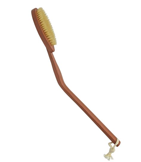 Utrax Long Detachable Wooden Bath Brush With Curved Reach Handle