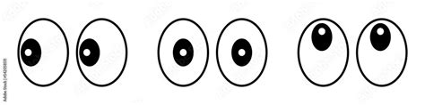 Set cartoon eyes icons design, look or glance sign collection, eye expression isolated on white ...