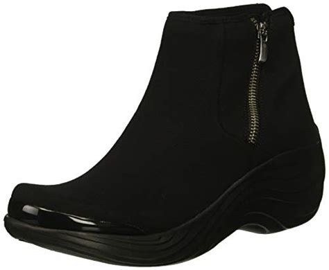 Bzees Womens Zora Mid Calf Boot Black Stretch Fabric