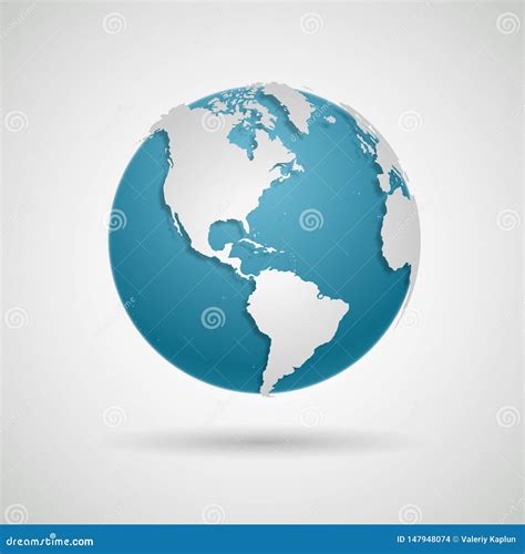 Globe Icon - Round World Map Vector Stock Illustration - Illustration ...