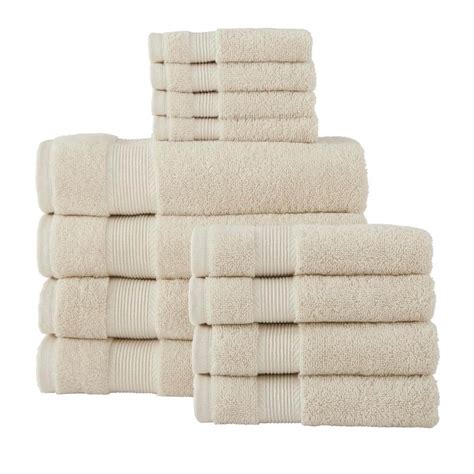 Stylewell Hygrocotton Oatmeal Beige Piece Bath Towel Set Pcset