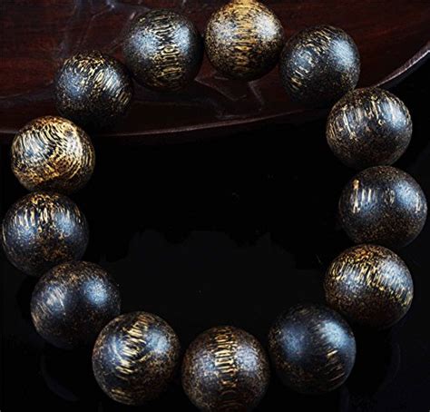 Buy 19mm Genuine Agarwood Kalimantan Kinam Bracelet Round Prayer Beads