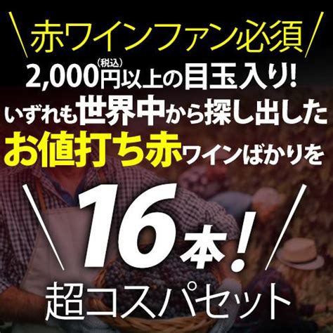 1本当たり599円税込 送料無料 目玉ワイン入り！赤ワイン 16本セット ワイン 赤ワインセット 金賞受賞 長s Ya W631ワイン