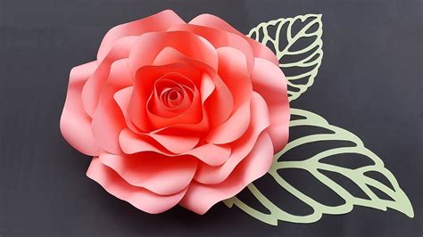 Diy Paper Rose Tutorial With Template Large Size Paper Roses Youtube