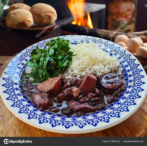 Traditional Brazilian Feijoada Cabbage Rice Stock Photo By