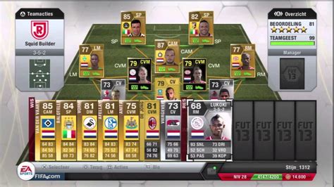 FIFA 13 Ultimate Team Squad Builder Dutch Seria A Hybrid 150k YouTube