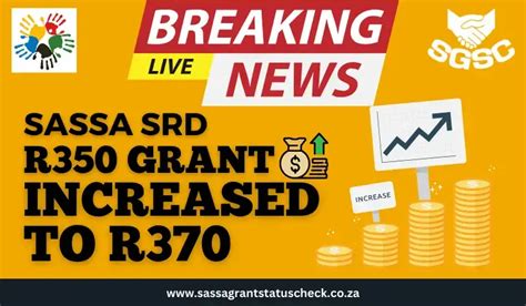 Breaking News Sassa Srd R350 Grant Increased To R370