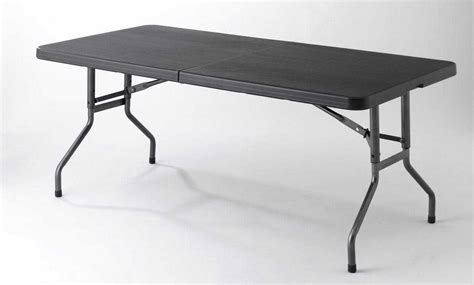 Blow Molded Black Folding Table From Plastic Wood Console Table