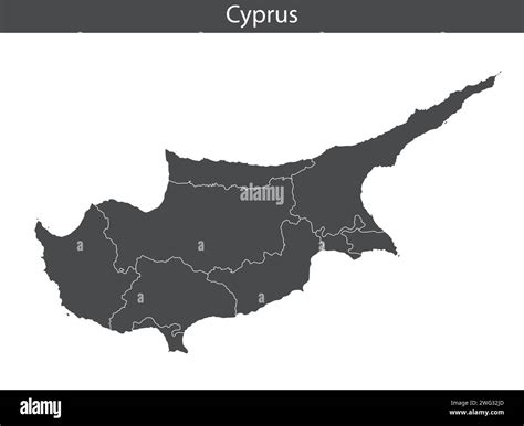 Cyprus Map Isolated On White Background Vector Illustration Stock