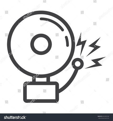 Fire Alarm Line Icon Intruder Alarm Stock Vector Royalty Free