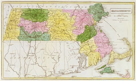 Map Of Massachusetts, From Historical Collections Of Massachusetts, By ...