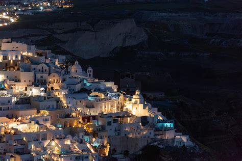 Aerial View of Santorini, Greece at Sunset · Free Stock Photo