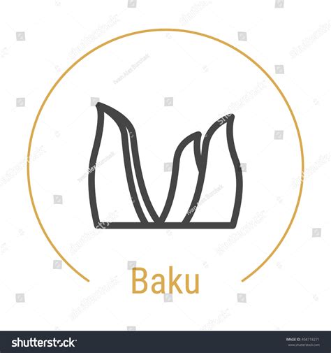 Baku Azerbaijan Outline Icon Caption Baku Stock Vector (Royalty Free ...