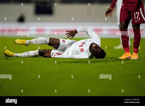 Canada S Alphonso Davies Lying Injured During The International